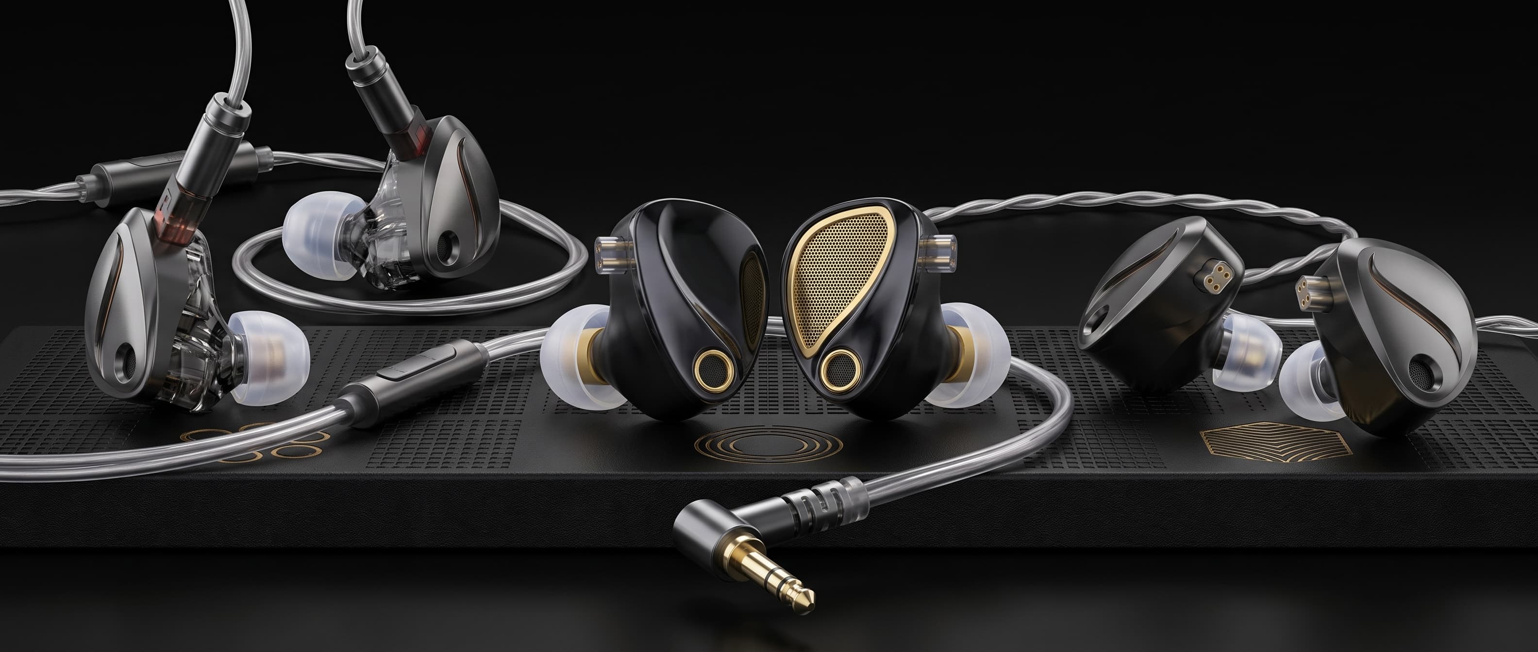 KZ Castor Pro 2 in-ear monitor, black, on a dark background